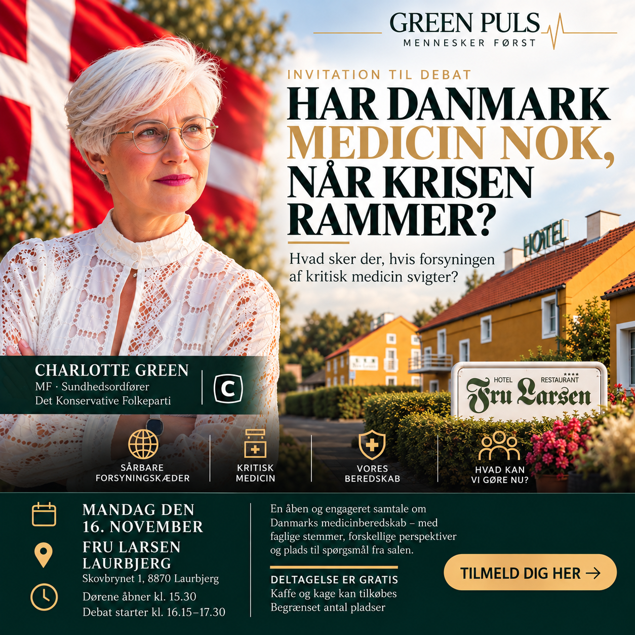 Invitation til GREEN PULS #01: Har Danmark medicin nok, når krisen rammer?