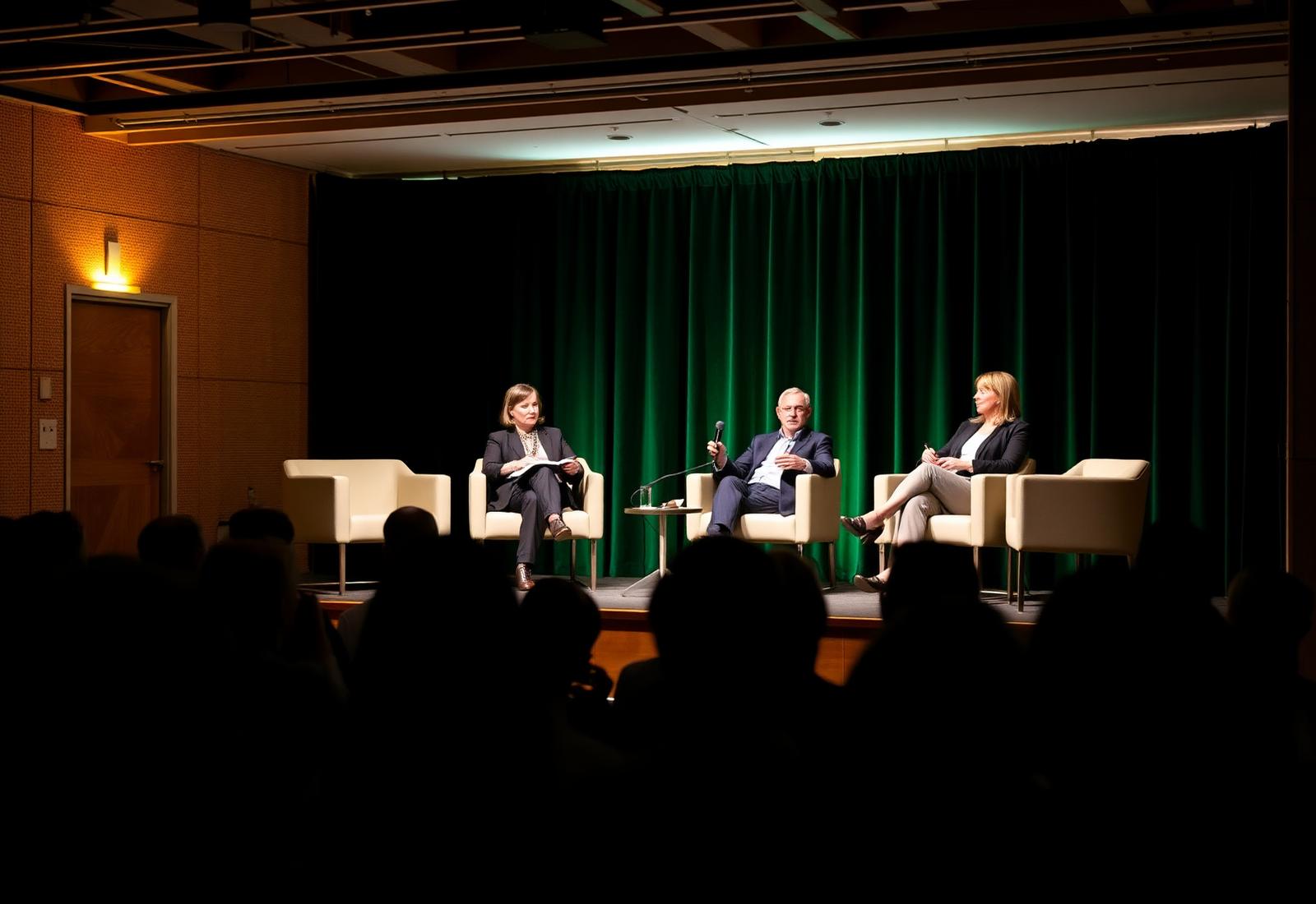 Panelsamtale på scenen til et GREEN PULS-arrangement